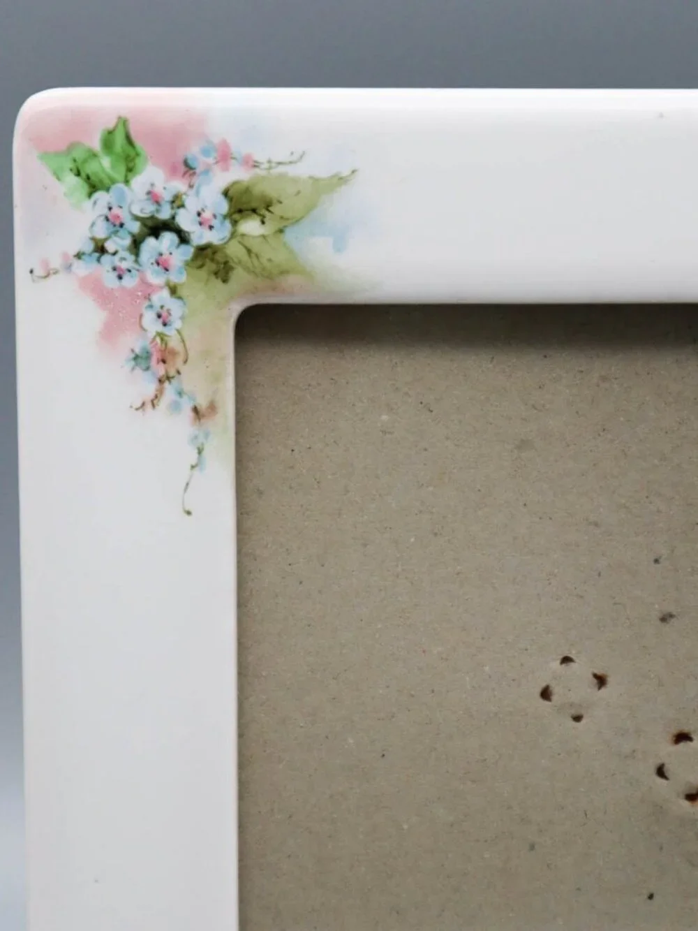 Vtg Ceramic Floral Picture Frame Easel-style Cottagecore Shabby Chic Victorian